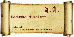 Maduska Nikolett névjegykártya